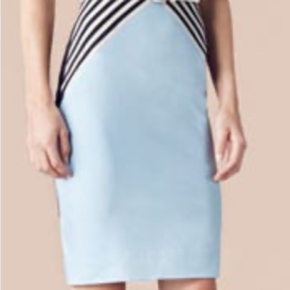 L'AGENCE Colorblock Blue and Black Strapless Dress